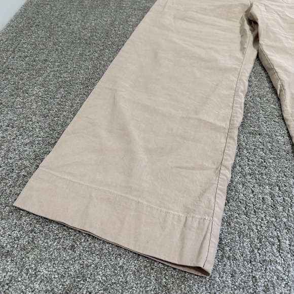 Maeve The Colette Wide Leg Cropped Pants Beige Linen Blend Size 32 - Picture 3 of 9